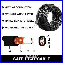 Heat Roof Gutter Snow De-icing Ice Melter Cable Tape Kit & Thermostat 126 Ft
