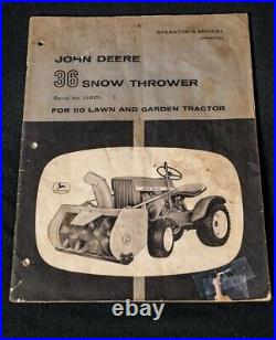 John Deere 110 Tractor Snowblower
