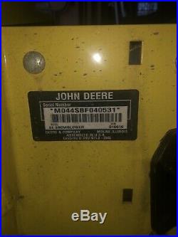 John Deere 44 Snow Blower With Chains and Weights. (used on John Deere X500)