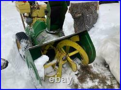 John Deere 526 snowblower, 2 stage gas engine running (will part out to ship)