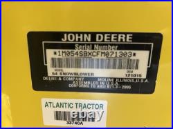John Deere 54 Snowblower Setup
