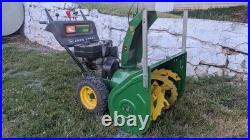 John Deere 828D 2-Stage Gas Snow Blower, 28 in. New Idler Bearings. New Belts