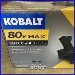 Kobalt 80V Max 22'' Single Stage Cordless Snow Thrower/Blower with Battery/Charger