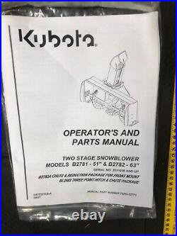 Kubota B2781 Snowblower Chute and Reduction Package For Front Mount