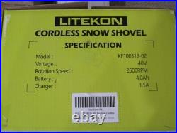 LITEKON 40V Cordless 13 Inch Snow Blower, Max 25' Throw