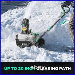LiTHELi 2X20V(40V) Cordless Brushless Snow Thrower with Battery & Charger for Yard