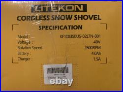 Litekon 40V Brushless Cordless Snow Shovel 13 2x4Ah Yellow