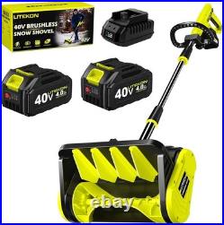 Litekon 40v Brushless Cordless Electric Snow Shovel, 13 2x Batteries