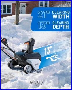 Litheli 2X20V Cordless Snow Blower, 20 Inch Snow Thrower with 4.0Ah Batteries