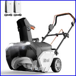 Litheli 2X20V Cordless Snow Blower, 20 Inch Snow Thrower with 4.0Ah Battery, Ele