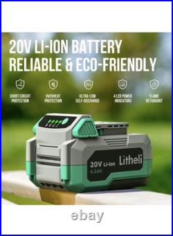 Litheli Cordless Snow Shovel 20V 12-Inch Battery Powered Snow Thrower Blower