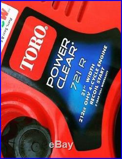 MINT cond Toro Power Clear 721 R 21 in Single-Stage Gas Snow Blower Heavy Duty