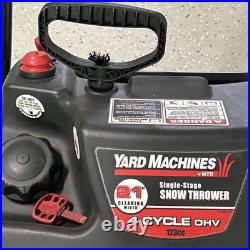 MTD Yard Machines 21 Single Stage Snow Thrower 4 Cycle 123 cc