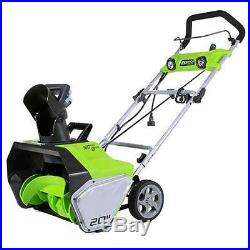 New Greenworks 13 Amp 20 in. Electric Snow Blower 2600202 Snowblower