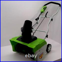 New! Greenworks 20- 12amp Electric Corded Snow Thrower Model 26032
