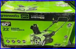 New Greenworks 22 60V Snow Thrower With 2 5AH Batteries + Rapid Dual Port Charger