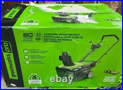 New Greenworks 22 80V Max Snow Blower With Two 4AH Batteries and Charger