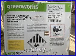 New Greenworks 40V 20-in Cordless Brushless Snow Blower 4.0 Ah Battery & Charger