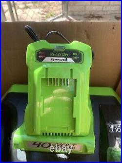 New Greenworks 40V 20-in Cordless Brushless Snow Blower 4.0 Ah Battery & Charger