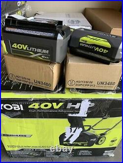 New Ryobi RY40890VNM 40v Cordless Brushless 18 Snow Blower With 6AH &5Ah battery