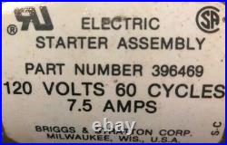 OEM Briggs & Stratton 8HP 120VAC 7.5 AMPS Electric Starter 396469 MADE IN USA