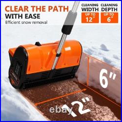 Orientools 20V Cordless Snow Shovel 4Ah Battery 12 Blower 25FT Throw Distance