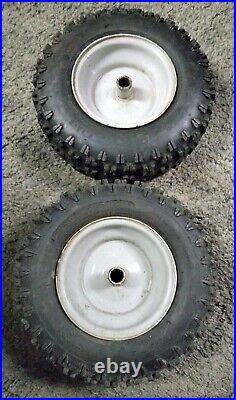Pair of MTD Craftsman Snowblower Wheels & 4.10 6 Tires For Double D Flat Axle