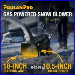 Poulan Pro 18 in 99cc Auger Propelled Single Stage Gas Snow Blower with Electric