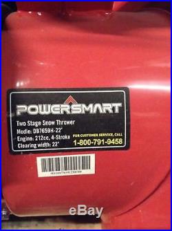 Power Smart Snow Blower Db7659h-22 22 In. 212 CC Two Stage Snow Thrower New