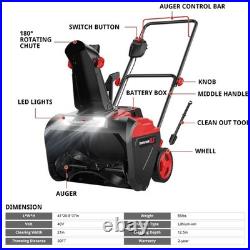 PowerSmart 21-Inch 40V Cordless Snow Blower, 980lbs/m, Brushless Motor, Compact