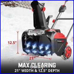 PowerSmart 21-Inch 40V Cordless Snow Blower, 980lbs/m, Brushless Motor, Compact