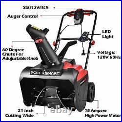 PowerSmart 21-Inch Electric Snow Blower Single Stage with LED Light