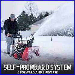 PowerSmart 24 in. 2-Stage Electric Start Gas Snow Blower with Heated Handles