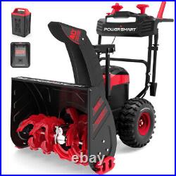 PowerSmart 24-inch 2-Stage 80V Cordless Snow Blower, Battery and Charger Included