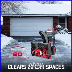 PowerSmart 80V 24 Cordless Snow Blower, 45ft Distance, Steel Chute, 6Ah Battery