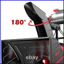 PowerSmart 80V 24 Cordless Snow Blower, 45ft Distance, Steel Chute, 6Ah Battery