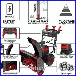 PowerSmart Cordless Snow Blower 24 Inch 2 Stage 80V 6.0Ah with Battery&Charger