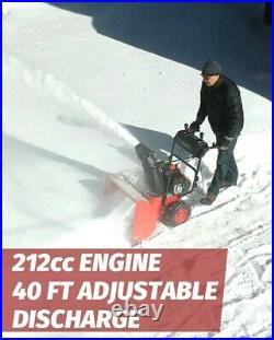 PowerSmart PSS2240-HD 24 inch 212 cc Two-Stage Gas Snow Blower with Elec start