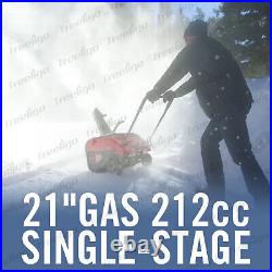 PowerSmart Single Stage Snow Blower Gas Powered 21 Inch 212CC Gasoline Engine