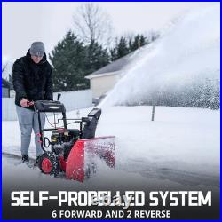 PowerSmart Snow Blower, Eletric Start, 212cc 4-Cycle, 180º Chute, Steel Auger