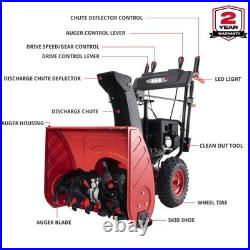 PowerSmart Snow Blower, Eletric Start, 212cc 4-Cycle, 180º Chute, Steel Auger