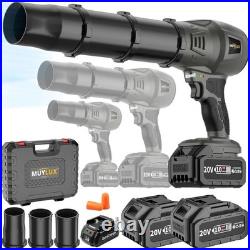 Powerful Cordless 20V Snow & Leaf Blower with Dual Batteries & Adjustable Nozzle