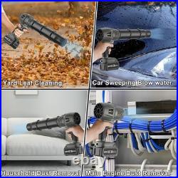 Powerful Cordless 20V Snow & Leaf Blower with Dual Batteries & Adjustable Nozzle