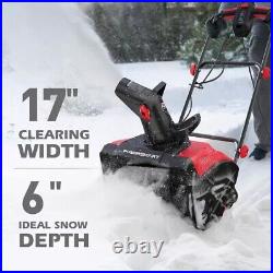 Powersmart 18-Inch Corded Snow Blower, Electric Snow Thrower with 15-Amp Motor