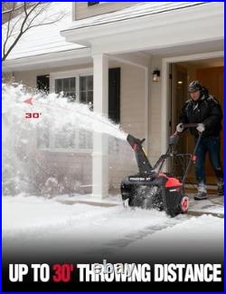 Powersmart Electric Snow Blower 21-inch Corded Snow Thrower Db7521a Black/red