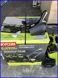 RYOBI 20 in. 40-V Brushless Cordless Electric Snow Blower Tool only