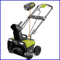 RYOBI 20 in. 40-V Single-Stage Brushless Cordless Electric Snow Blower withBattery