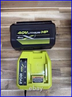 RYOBI 40V 18 Brushless Single-Stage Snow Blower- 6Ah battery Used P2-21