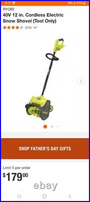 RYOBI 40V Cordless 12-inch Wheeled Snow Shovel (Tool-Only) RYOBI 40V Cordless 12-inch Wheeled Snow Shovel (Tool-Only)
