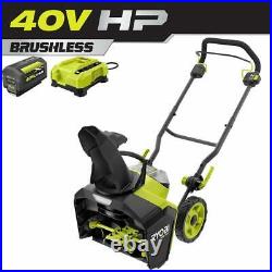 RYOBI 40V HP Brushless 18 in. Single-Stage Cordless Electric Snow Blower with